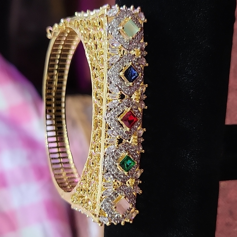 Gold Bracelet Multi Color Cubic Zirconia A4